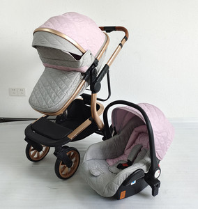 Poussette pour bébé fille avec siège auto, prix abordable, housse réversible et chaude pour les pieds, cadre léger, fabriquée en Chine - Product Image 2