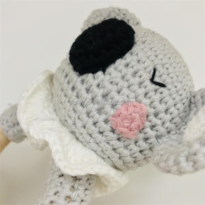 Jungle animaux en peluche nouveau-né fait à la main écologique bébé Rassel Crochet jouet à mâcher anneau de dentition hochet Koala cadeaux pour les nouvelles mamans - Product Image 2