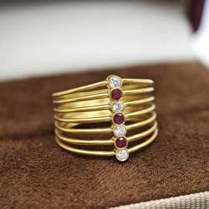 แหวนเพชรทับทิม 18k จาก UM jewelry สำหรับทุกเพศ เหมาะสำหรับใส่ทุกวัน ของขวัญวันครบรอบแต่งงาน - Product Image 2