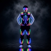 Costume de danse en polyester fluorescent LED pour performance lumineuse