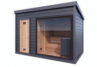 Sauna infrarouge extérieur Bropool au design moderne, capacité 6 personnes, avec bain froid pour athlètes, écologique