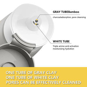 Nettoyant pour le visage à double tube aux acides aminés Contrôle de l'huile anglaise Hydratant nettoyant en profondeur pour la boue blanche - Product Image 4