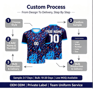 Usine OEM ODM, maillot de football personnalisé pour hommes, bleu et rouge, imprimé abstrait, manches courtes, pour équipe de football