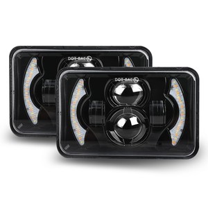 ไฟหน้าโปรเจคเตอร์ LED H4 รุ่นใหม่ Universal 60W ขนาด 4x6 นิ้ว แสงสูง/ต่ำ 6500K 6000LM ตัวเรือนอะลูมิเนียม XTX สำหรับ XJ/YJ Retrofit - Product Image 3
