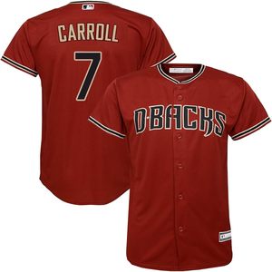 Arizona Diamondbacks Kids Youth Red Alternate Player Jersey Carroll 7 Moisture Wicking <b>Baseball</b> Collar - Product Image 1
