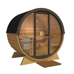 Fabrieks prijs moderne elektrische Canadese rode cederhouten sauna voor 4 personen, buitengebruik, tuinvilla, houten tonvormige sauna - Product Image 6