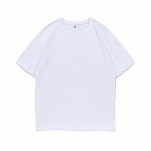 Design Custom logo Pure Cotton T-shirt High Quality Solid Color Big O Collar Casual Style LOGO Custom Design - Product Image 4