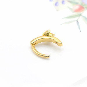 Flower Shape <b>Titanium</b> Steel Belly Button <b>Ring</b> Silver Gold Prong Setting Zircon Inlay Gift Jewelry - Product Image 4