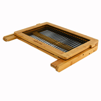 Furet en bambou antidérapant empilable, nouveau meuble de cuisine à 2 niveaux, organisateur, porte-assiette en métal noir