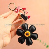 Breloque de sac Tournesol tendance en similicuir, porte-clés, pendentif pour coque de téléphone, personnalisé, créatif, micro et petit