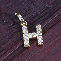 Pendentif tendance en lettre initiale plaqué or avec zircon cubique, collier alphabet, accessoire de bijouterie pour femmes et filles, DIY