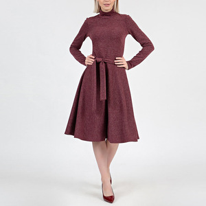 High Quality Fashion Style <strong>Dresses</strong> Women Ladies Knitted Full Sleeve Midi Length a Line <strong>Dresses</strong> Women Lady Elegant Woman Clothes - Product Image 4