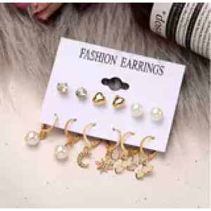 Vendita calda di tendenza minimalista geometrico Clip-On orecchini alla moda in lega di gioielli Set per ragazze e donne all'ingrosso - Product Image 1