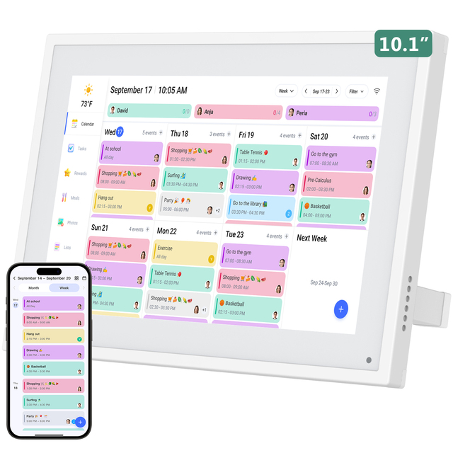 Touch Digital Calendar 2025 Family Gift Wall Planner Touchscreen, Smart Chore Chart and Home Organization Digital Wall Calendar
