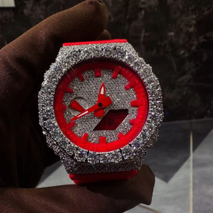 Montre en verre de quartz sertie de moissanite de qualité supérieure, offrant une brillance exceptionnelle et un design esthétique - Product Image 5