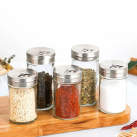 Conteneur de stockage d'épices en verre OEM ODM pour cuisine, 4 oz, 120 ml, 100 ml, avec couvercles métalliques doseurs pour sel, poivre et autres assaisonnements