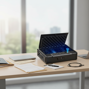 <span class=keywords><strong>Cassaforte</strong></span> Biometrica per Armi Kuntu in Acciaio con <span class=keywords><strong>Serratura</strong></span> Digitale Elettronica a Impronta Digitale, Accesso Rapido, Funzionamento Silenzioso, Porta di Alimentazione di Emergenza Tipo C - Product Image 1