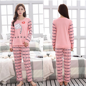 Pantaloni a maniche lunghe Multi-Pattern da <span class=keywords><strong>donna</strong></span> <span class=keywords><strong>pigiama</strong></span> carino cartone animato abbigliamento per la casa Set abbigliamento da notte all'ingrosso della fabbrica per ragazze - Product Image 3