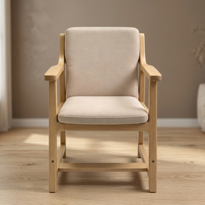 Chaise de salon moderne en bois, dossier solide, design ergonomique, style scandinave, mobilier pour la maison - Product Image 4