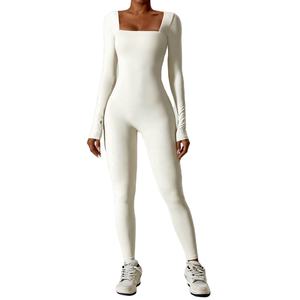 Combinaison de yoga à séchage rapide respirant à manches longues pour femmes - Product Image 4