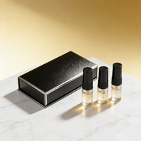 Flacon de parfum miniature en verre personnalisé avec logo, échantillon de parfum 1 ml 2 ml 3 ml, flacon vaporisateur de parfum de poche avec boîte d'emballage en papier