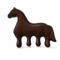Peigne de massage en bois de santal doré pour le meridien du cheval, outil Gua Sha en bois pour le cuir chevelu, pour le spa et les soins personnels