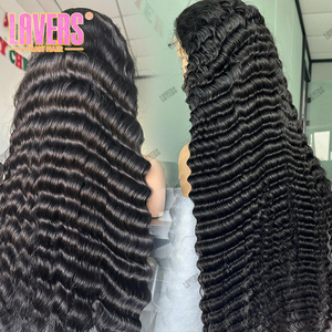 40 Inch Nhà Cung Cấp Nguyên Liệu Brazil 13X4 Hd Thụy Sĩ Tóc Con Người Trong Suốt Ren Phía Trước Tóc Giả Sâu Sóng HD Ren Phía Trước Tóc Giả Cho Phụ Nữ Da Đen - Product Image 5