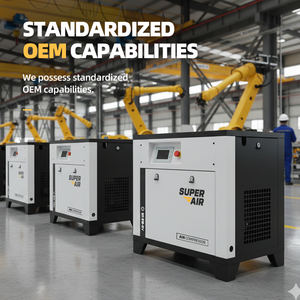 เครื่องอัดอากาศแบบสกรูอุตสาหกรรมแบบพกพา เฟสเดียว 220V ขนาดเล็ก 7.5KW เงียบ 10HP พร้อมถังลมแห้ง ได้รับมาตรฐาน CE ขายส่ง ใช้ได้กับรถยนต์ - Product Image 2