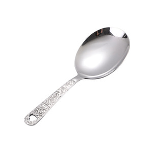 Cuchara de servir de cabeza redonda de acero inoxidable 304, colador grande de alta resistencia para uso en fiestas y buffets - Product Image 3