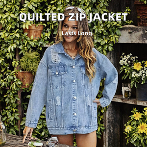 Chaqueta Acolchada con Cierre para Mujer, con Cuello Alto Simulado, Chaqueta de Otoño Acolchada con Relleno de Algodón, Forrada con Cuello para Otoño y Primavera - Product Image 2