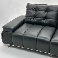Ensemble de canapés sectionnels de luxe en cuir véritable de haute qualité, style européen capitonné, rembourrage en éponge, entièrement inclinable, design suspendu