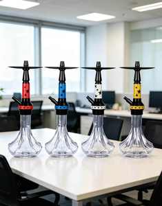 Portable Aluminum Hookah Set <b>Mirror</b> Finish <b>Star</b> Design Single Hose Shisha Smoking Gift Box - Product Image 4