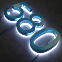 Lettres rétroéclairées LED personnalisées, logo 3D découpé au laser, enseigne en métal inoxydable, lettres dorées et argentées, enseigne en lettres LED 3D