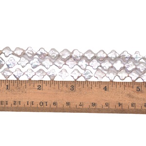 Perle d'eau douce naturelle en forme de trèfle, forte luminosité AAAAA, couleur argentée gris bleu brillante, forme baroque, perle DIY - Product Image 5