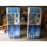 Distributeur Automatique 2-en-1 Intérieur/Extérieur à Monnayeur d'Eau par Osmose Inverse et de Glaçons avec Emballage en Verre pour Boissons