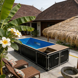 Piscina de fibra de vidrio sobre el suelo con jacuzzi, piscinas enormes para niños, piscina fría, piscina económica - Product Image 5