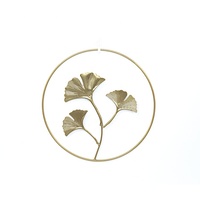 Décoration murale de luxe en métal doré avec feuilles de lotus pour la décoration de Noël à la maison