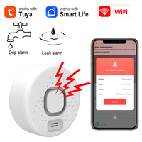 Kontrol Jarak Jauh APP Alarm Suara Mudah Dipasang Sensor Tetesan Cerdas Keamanan Rumah Dapur Tuya WiFi Detektor Kebocoran Air