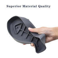 Mangkuk Hewan Peliharaan Silikon Bentuk Tulang Ikan Modern Warna Kustom Grosir, Dapat Digunakan Kembali, dengan 32 Suction Cup Kuat, Aman untuk Microwave & Freezer