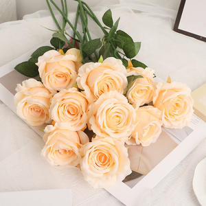 Ramo de Rosas Artificiales de Seda Rosa Claro para Decoración de Bodas, Material para Manualidades, Venta al por Mayor - Product Image 3