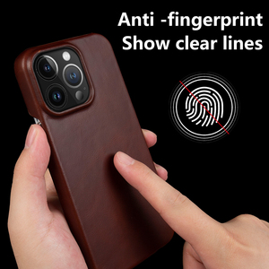 Cuir véritable pour <span class=keywords><strong>iPhone</strong></span> <span class=keywords><strong>11</strong></span> 12 13 14 15 16 17 Pro Max Case 17 Air Oil Wax Pattern Anti slip and Anti Drop Leather <span class=keywords><strong>iPhone</strong></span> Case - Product Image 5