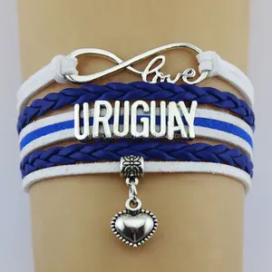 批发定制巴塞罗那乌拉圭立陶宛女孩纪念品编织绳手链