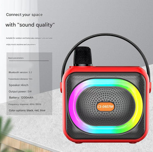 Cao Cấp 4 Inch Midrange Loa Di Động Màu Xanh Răng 5W Nhà Woofer RGB Ánh Sáng Âm Thanh Loa Âm Thanh Với Không Dây Mic Class D - Product Image 5