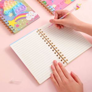 Cuaderno Moderno con Cubierta de Cuero con Diseño de Unicornio, Espiral, Multifuncional, Antiestrés, Impreso, para Estudiantes, Regalo para Niños - Product Image 4