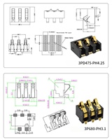 Conector de Batería Pogo Pin de 4 Pines con Resorte de Alta Corriente, Macho y Hembra, Paso de 1.27, 1.6, 2.0, 2.54, 3.0, 3.5, 4.0, 4.25 mm