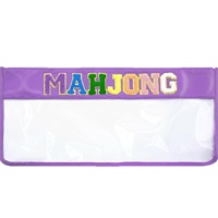 Bolso de Mahjong con Letras Bordadas, de Policloruro de Vinilo, Gran Capacidad, Multicolor, Impermeable, Portátil