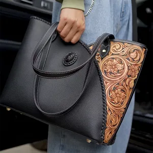 Guangzhou Ladies Trending Fashion Custom Handbags With Logo Luxury Branded Designer Straw Bag Leather Tote Bags For Woman