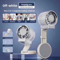Ventilateur de refroidissement magnétique pliable pour téléphone avec lumière LED, rechargeable par USB, mini ventilateur portable mains libres