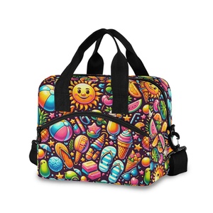 Sac isotherme portable en polyester avec motif de dessin animé hawaïen personnalisé de la collection Aloha – Sac fourre-tout élégant - Product Image 2