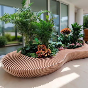 Macetas paramétricas personalizables, maceteros <span class=keywords><strong>de</strong></span> <span class=keywords><strong>madera</strong></span> maciza, decoración para hoteles, muebles <span class=keywords><strong>de</strong></span> exterior, sofá <span class=keywords><strong>de</strong></span> <span class=keywords><strong>madera</strong></span> <span class=keywords><strong>con</strong></span> macetero. - Product Image 3